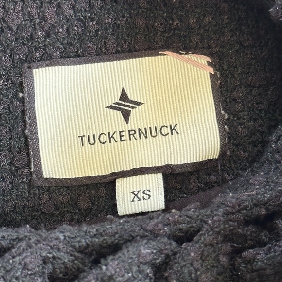 Tuckernuck Black Tweed Jackie Dress Textured Shift w/ Gold Button Detail XS - Picture 6 of 11